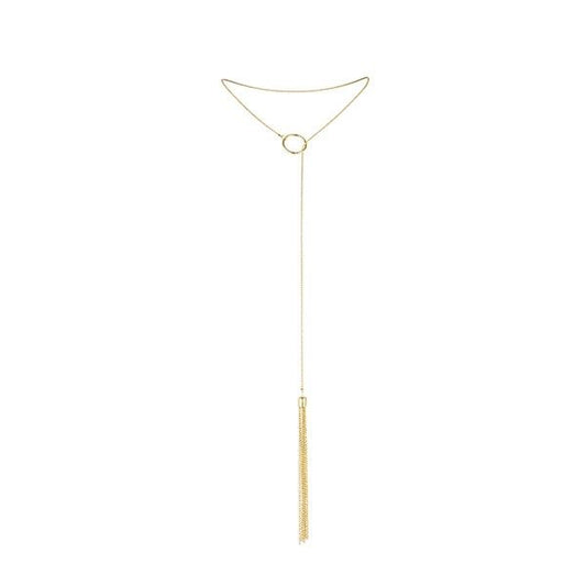 COLLAR METÁLICO BIJOUX - MAGNIFIQUE  CON FLECOS DORADO