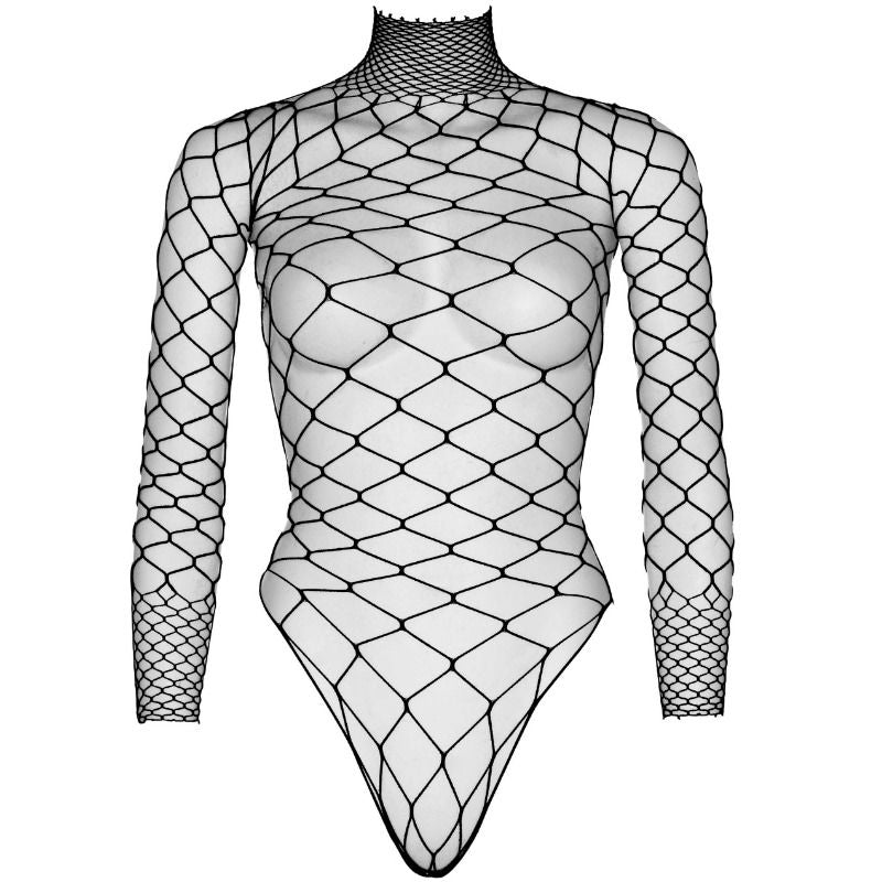 TEDDY LEG AVENUE - CUERPO DE RED MANGA LARGA NEGRO S/M