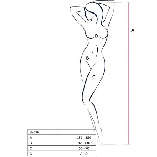 PASSION - WOMAN BS016 BODYSTOCKING BLANCO TALLA ÚNICA