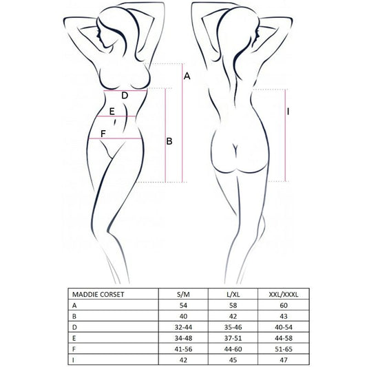 CORSET PASSION - WOMAN MADDIE NEGRO TALLA L/XL