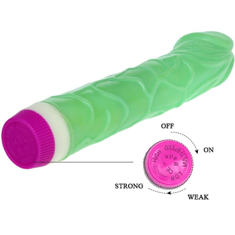 VIBRADOR REALISTICO BAILE - WAVES OF PLEASURE 23 CM VERDE