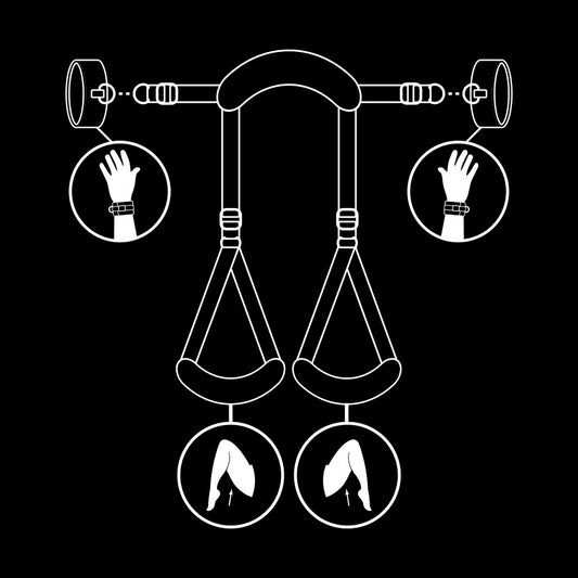 FETISH SUBMISSIVE - POSICIÓN PIERNAS ABIERTAS CON ESPOSAS CON FORRO DE NOPRENO