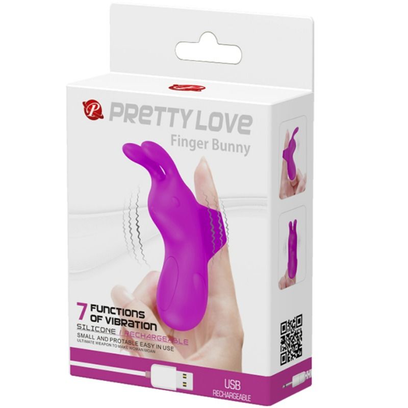 SMART VIBRADOR DE DEDO RECARGABLE USB CON RABBIT MORADO
