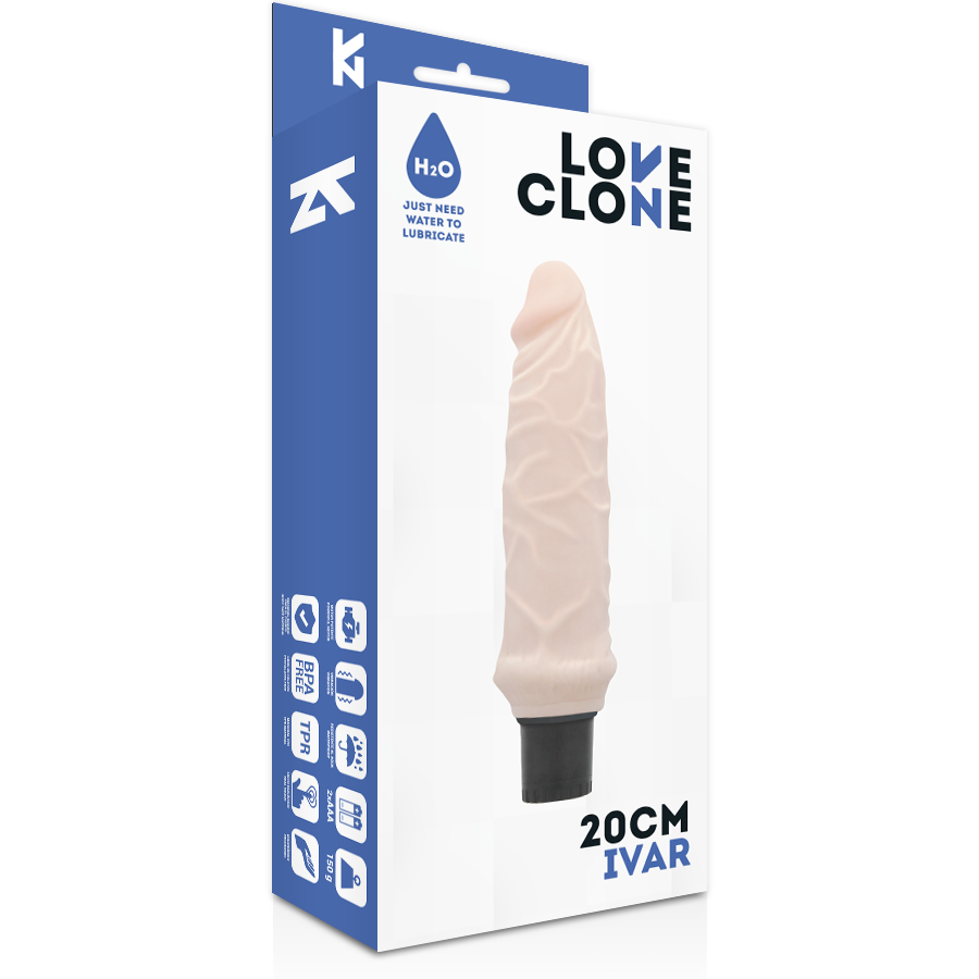 LOVECLONE - IVAR VIBRADOR REALISTICO SELF LUBRICATION 20 CM -O- 3.7 CM