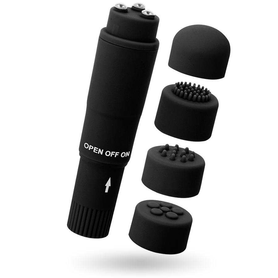 MINI VIBRADOR GLOSSY - POCKET KURT MASAJEADOR NEGRO
