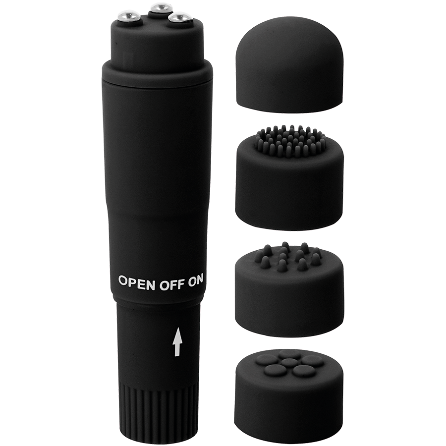 MINI VIBRADOR GLOSSY - POCKET KURT MASAJEADOR NEGRO