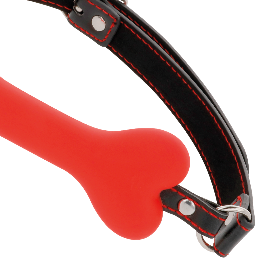 DARKNESS - MORDAZA SILICONA HUESO ROJO
