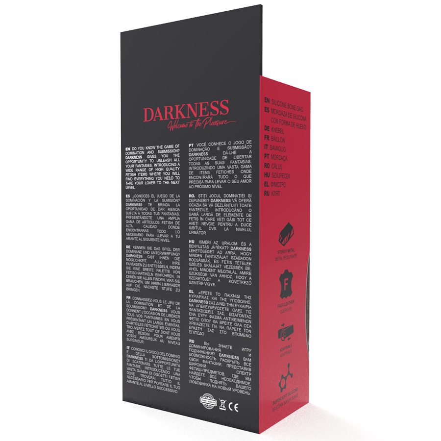 DARKNESS - MORDAZA SILICONA HUESO ROJO
