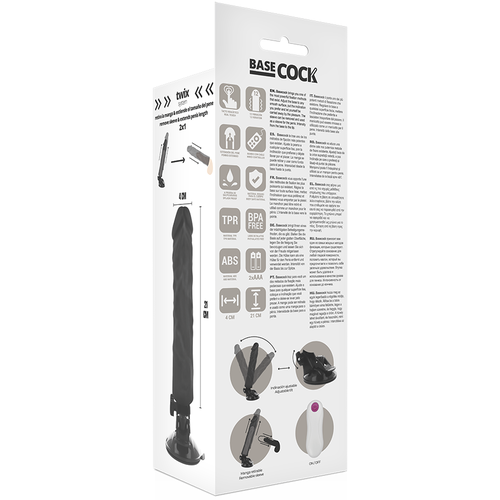 VIBRADOR REALISTICO 21 X 4 CM BASECOCK - CONTROL REMOTO NATURAL