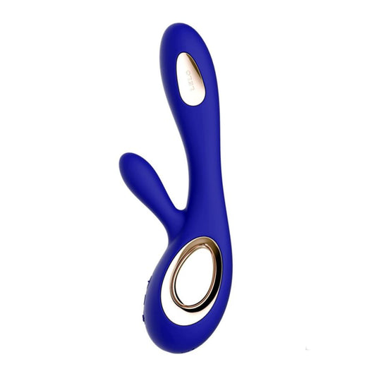 SORAYA WAVE VIBRADOR RABBIT DE LUJO MIDNIGHT AZUL RECARGABLE USB LELO