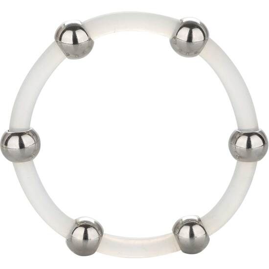 ANILLO DE SILICONA CON CUENTAS DE ACERO TALLA XL CALEXOTICS