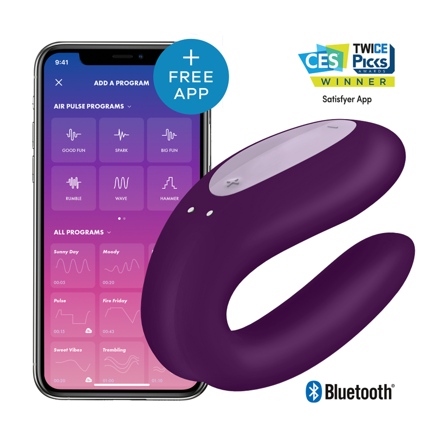 VIBRADOR U PARA PAREJAS CON APP SATISFYER - DOUBLE JOY