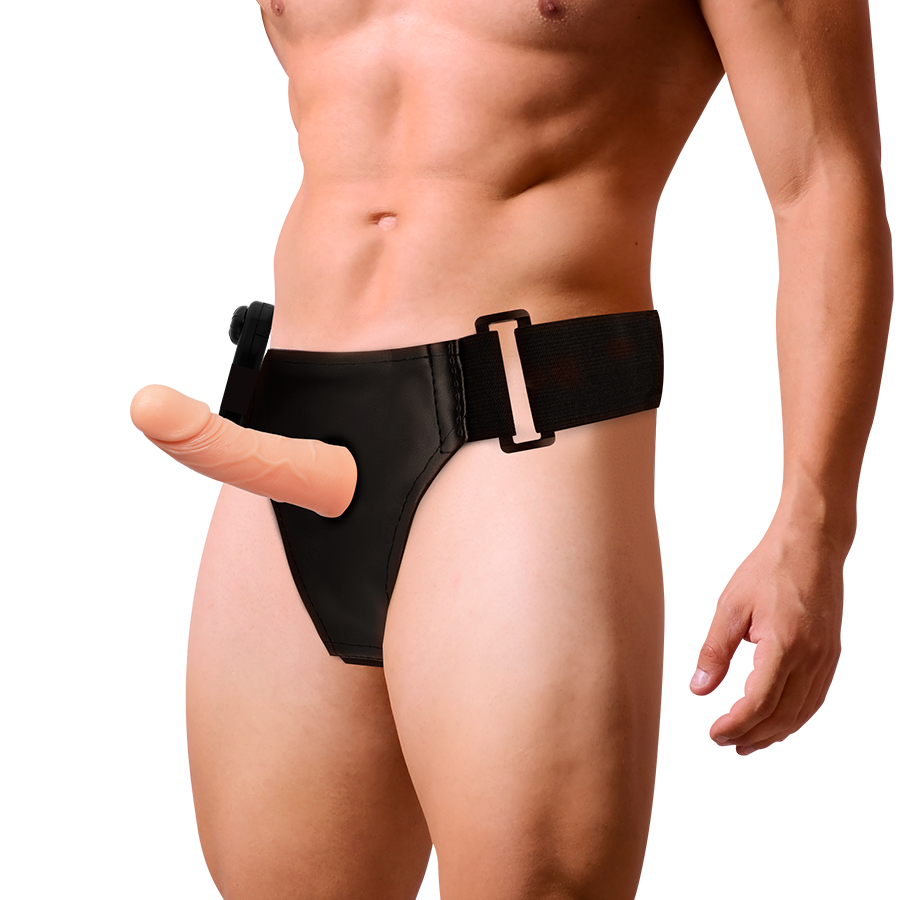 HARNESS ATTRACTION - ARNÉS HUECO MARCOS CON VIBRADOR 15 CM -O- 5 CM