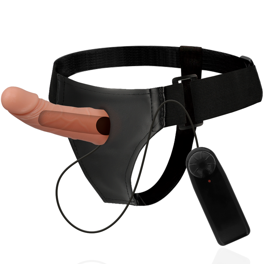 HARNESS ATTRACTION - ARNÉS HUECO MARCOS CON VIBRADOR 15 CM -O- 5 CM