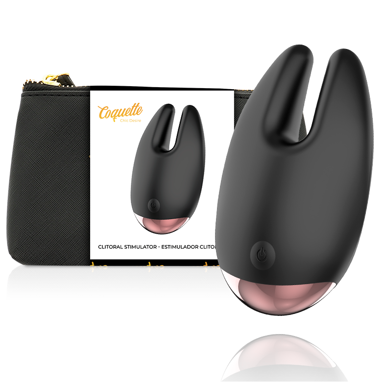 MASAJEADOR ESTIMULADOR DE CLITORIS COQUETTE CHIC DESIRE - NEGRO / GOLD