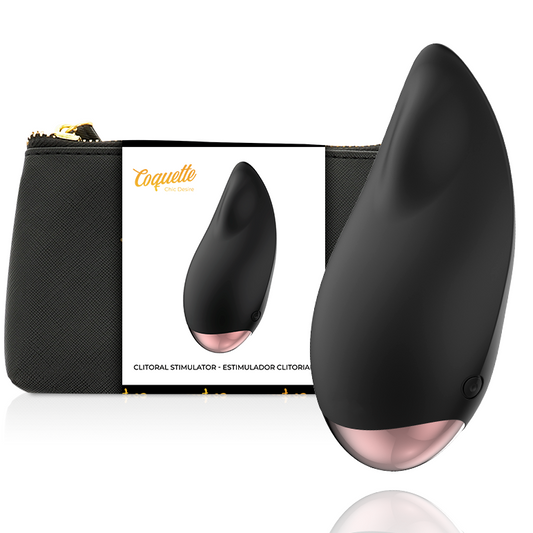 MASAJEADOR ESTIMULADOR DE CLITORIS COQUETTE CHIC DESIRE -  NEGRO / GOLD GOTA