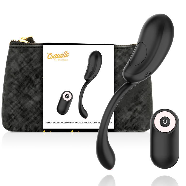 HUEVO VIBRADOR COQUETTE CHIC DESIRE - CONTROL REMOTO RECARGABLE NEGRO / GOLD