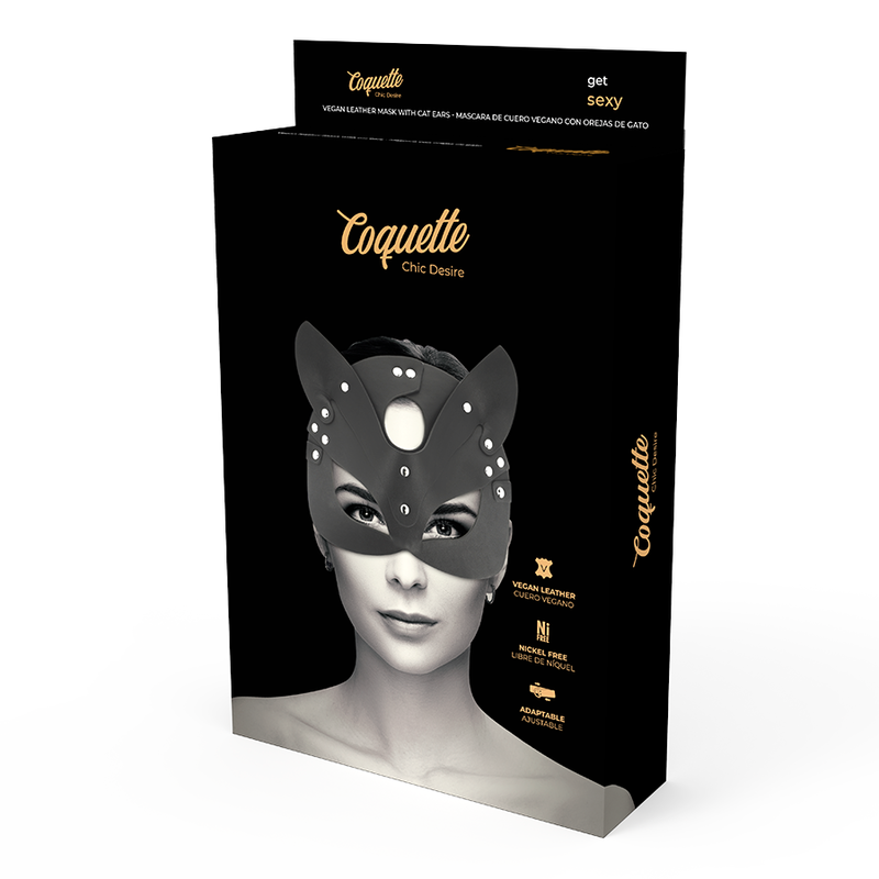 MASCARA COQUETTE CHIC DESIRE - CUERO VEGANO CON OREJAS DE GATO