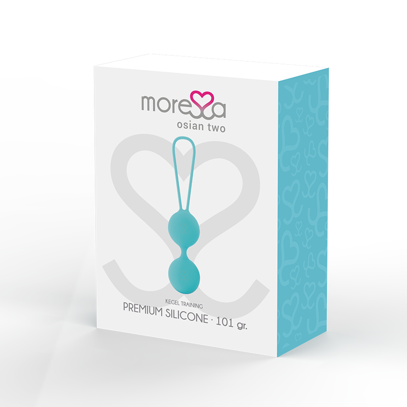 BOLAS KEGEL 101 GRAMOS MORESSA - OSIAN TWO ENTRENAMIENTO SUELO PELVICO PREMIUM SILICONA TURQUESA