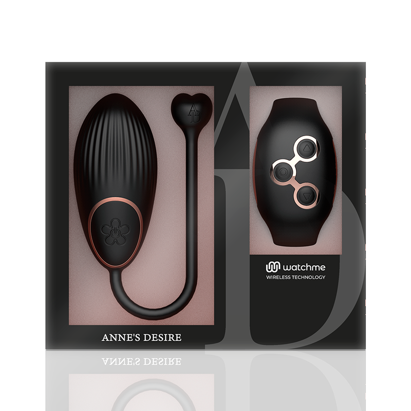 HUEVO VIBRADOR CONTROL REMOTOANNE'S DESIRE - TECNOLOGÍA WATCHME NEGRO/GOLD