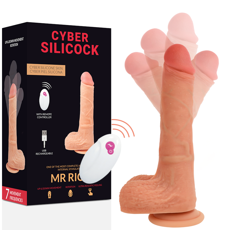 VIBRADOR REALISTICO CYBER SILICOCK - CONTROL REMOTO MR RICK 20.9 CM -O- 4 CM