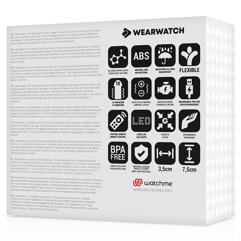 WEARWATCH HUEVO VIBRADOR CONTROL REMOTO TECHNOLOGY WATCHME FUCSIA / AZABACHE