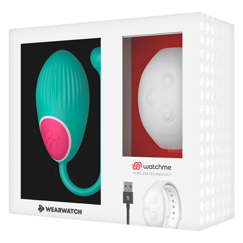 HUEVO VIBRADOR WEARWATCH - CONTROL REMOTO TECHNOLOGY WATCHME AGUA MARINA / NÍVEO