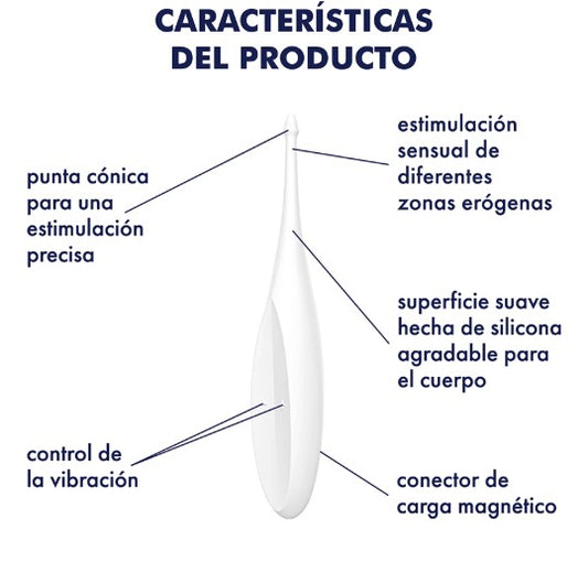 MASAJEADOR ESTIMULADOR DE CLÍTORIS SATISFYER - TWIRLING FUNBLANCO