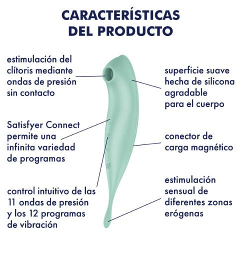 ESTIMULADOR Y VIBRADOR ONDAS DE PRESIÓN CON APP SATISFYER - TWIRLING PRO+