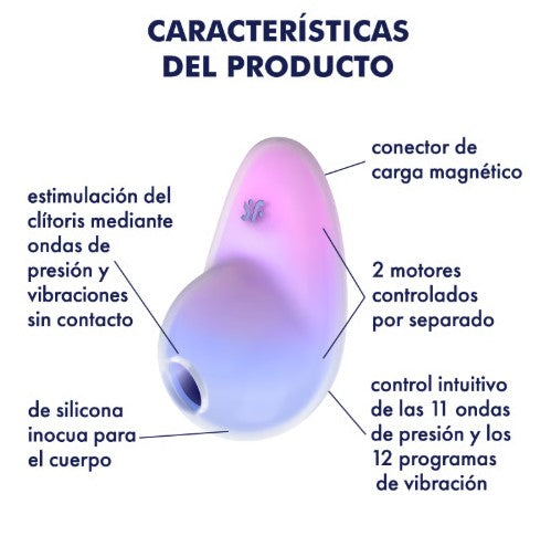 PIXIE DUST LILA AIR PLUSE ESTIMULADOR Y VIBRADOR ONDAS DE PRESIÓN SATISFYER