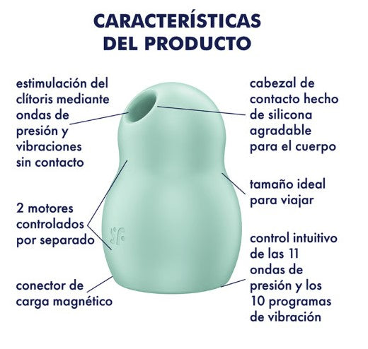 PRO TO GO 1 DOBLE ROJO ESTIMULADOR Y VIBRADOR ONDAS DE PRESIÓN SATISFYER