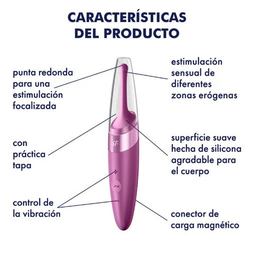 MASAJEADOR ESTIMULADOR DE CLITORIS SATISFYER - TWIRLING DELIGHT MORADO