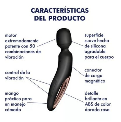 WAND-ERLAND MASAJEADOR VIBRADOR NEGRO XXL RECARGABLE USB