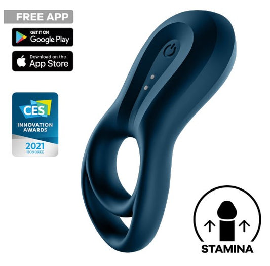EPIC DUO ANILLO VIBRADOR CON APP MUNDIAL AZUL SATISFYER