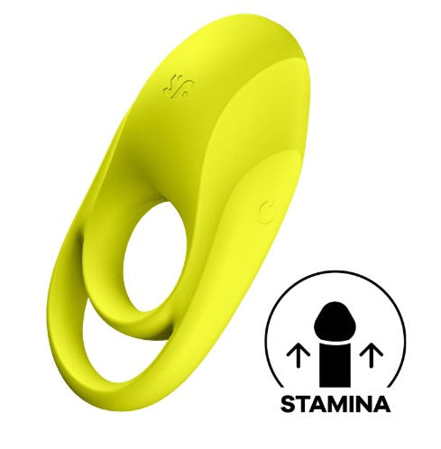 SPECTACULAR DUO ANILLO VIBRADOR AMARILLO RECARGABLE USB SATISFYER