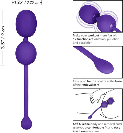 CALEXOTICS - BOLAS VIBRADORAS DUAL KEGEL RECARGABLES LILA