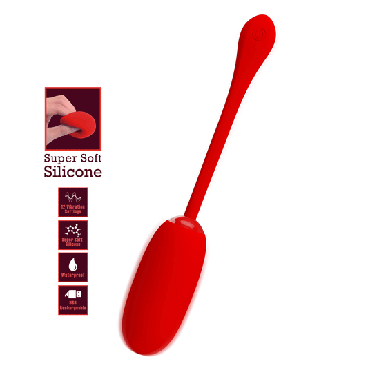 HUEVO VIBRADOR PRETTY LOVE - JULIUS  IMPERMEBLE & RECARGABLE ROJO