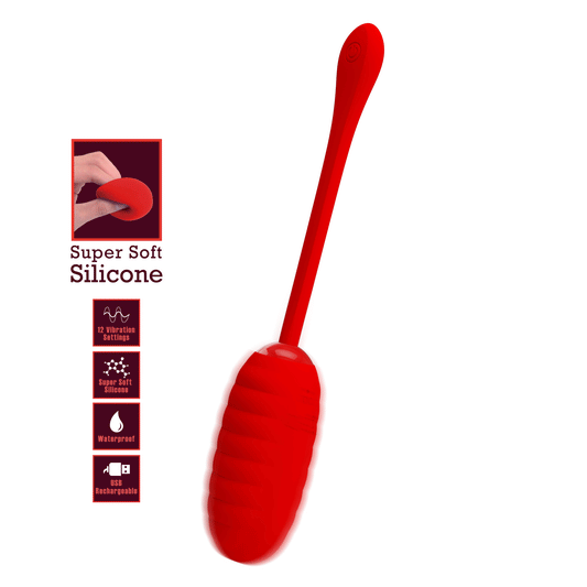 HUEVO VIBRADOR PRETTY LOVE - KIRK RECARGABLE ROJO