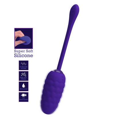 HUEVO VIBRADOR PRETTY LOVE - CON TEXTURA MARINA RECARGABLE LILA