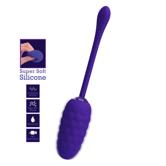 HUEVO VIBRADOR PRETTY LOVE - CON TEXTURA MARINA RECARGABLE LILA