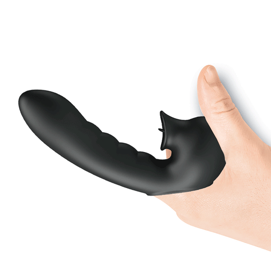 HOBGOBLIN VIBRADOR PARA DEDO  12 VIBRACIONES + ESTIMULADOR CLÍTORIS NEGRO