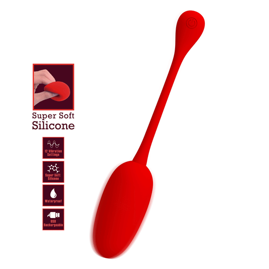 HUEVO VIBRADOR  PRETTY LOVE - KNUCKER RECARGABLE ROJO