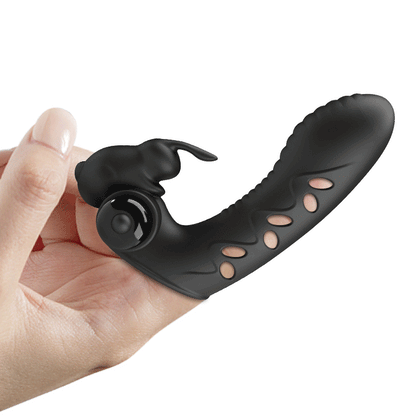 VANCE VIBRADOR PARA DEDO CONEJO NEGRO