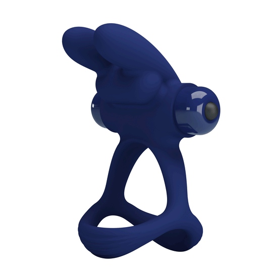 FRANCISCO DOBLE ANILLO VIBRADOR RABBIT AZUL CON BATERÍA AAA