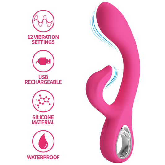 PRETTY LOVE - FRITZ VIBRADOR RABBIT 12 VIBRACIONES ROSA