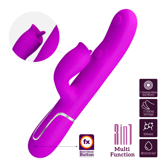 PRETTY LOVE - VIBRADOR RABBIT CON LICKING FUCSIA
