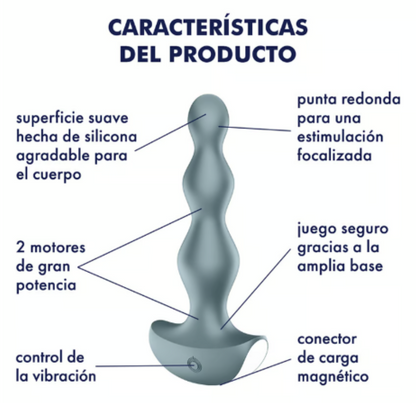 VIBRADOR ANAL UNISEX ULTRA SILENCIOSO LOLLI PLUG 2 SATISFYER