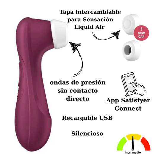 SUCCIONADOR DE CLÍTORIS SATISFYER PRO 2 GENERACIÓN 3 - NEGRO BLUETOOTH &  APP