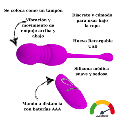 HUEVO VIBRADOR PRETTY LOVE - CALLIERI CON MOVIMIENTO DE EMPUJE