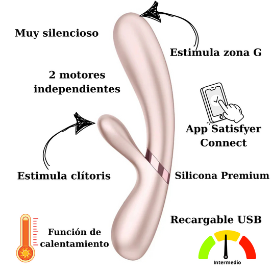 VIBRADOR RABBIT SATISFYER - HOT LOVER CON FUNCIÓN DE CALENTAMIENTO Y APP
